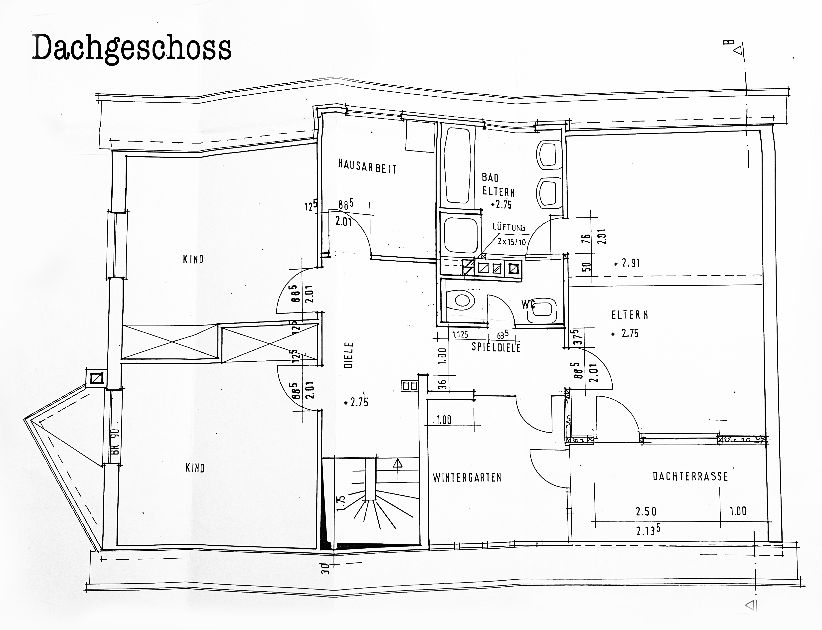 Bauplan Dachgeschoss